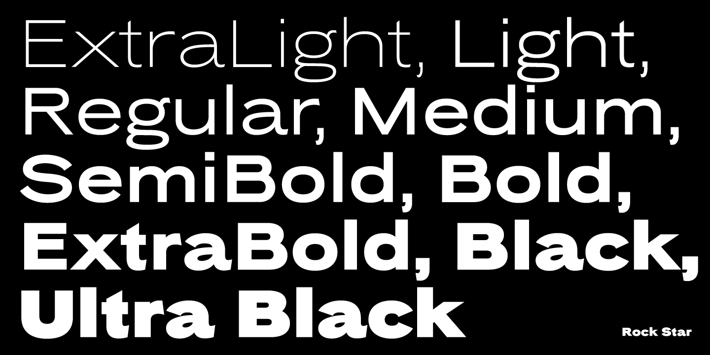 Beispiel einer Rock Star Ultra Black Italic-Schriftart